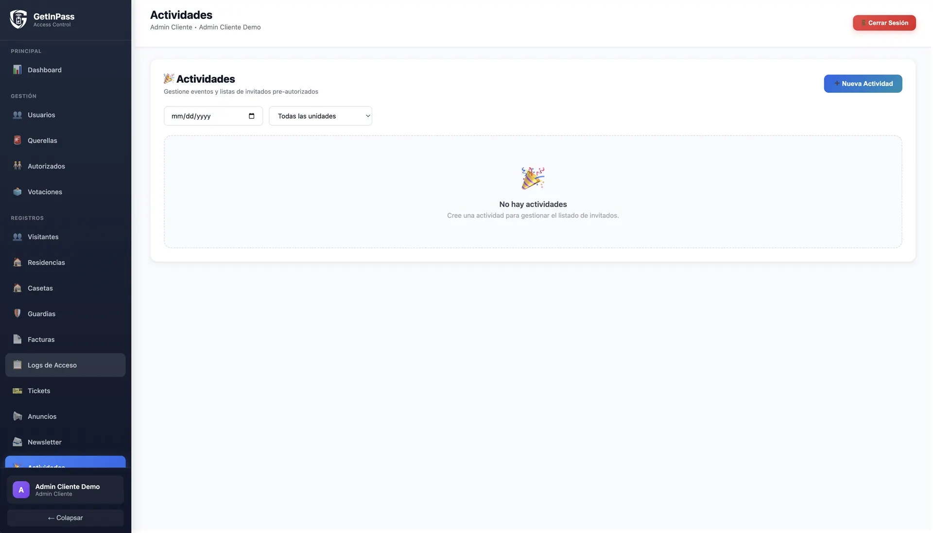 Gestión de actividades comunitarias